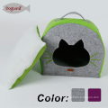 Lits à baldaquin pour chiens Nature feutre chat Lgloo Play House Winter Cave pour animaux de compagnie avec coussin amovible de Carry Cat House